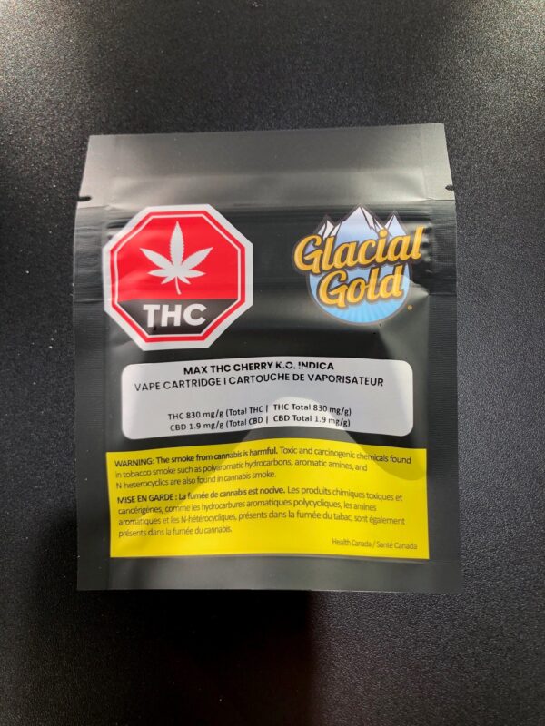 GLACIAL GOLD - MAX THC CHERRY K.O. INDICA VAPE - 1.2 GRAM