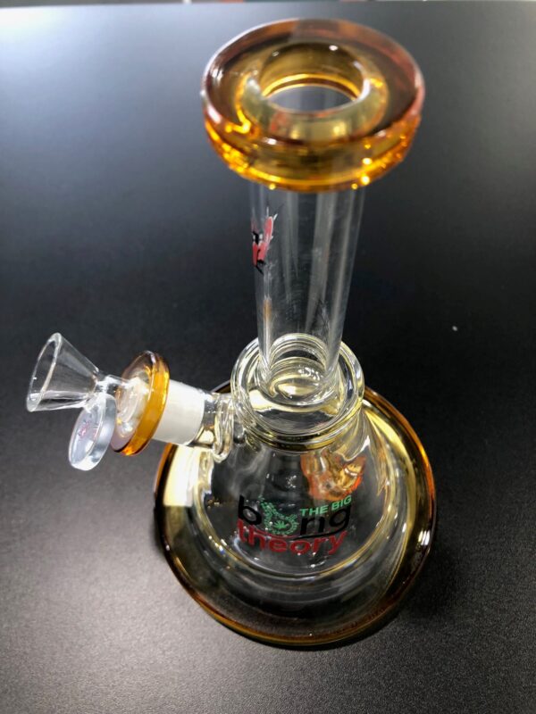 THE BIG BANG THEORY 8" GANJAVIBES GOLD GLASS BONG