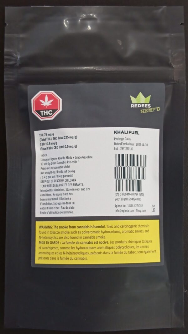 REDECAN - REDEES HEMP'D KHALIFUEL PRE-ROLLS - 4 GRAM