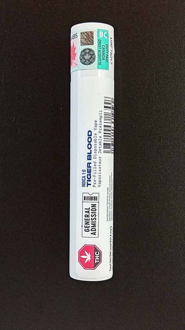 GENERAL ADMISSION - TIGER BLOOD DISPOSABLE VAPE - 0.3 GRAM