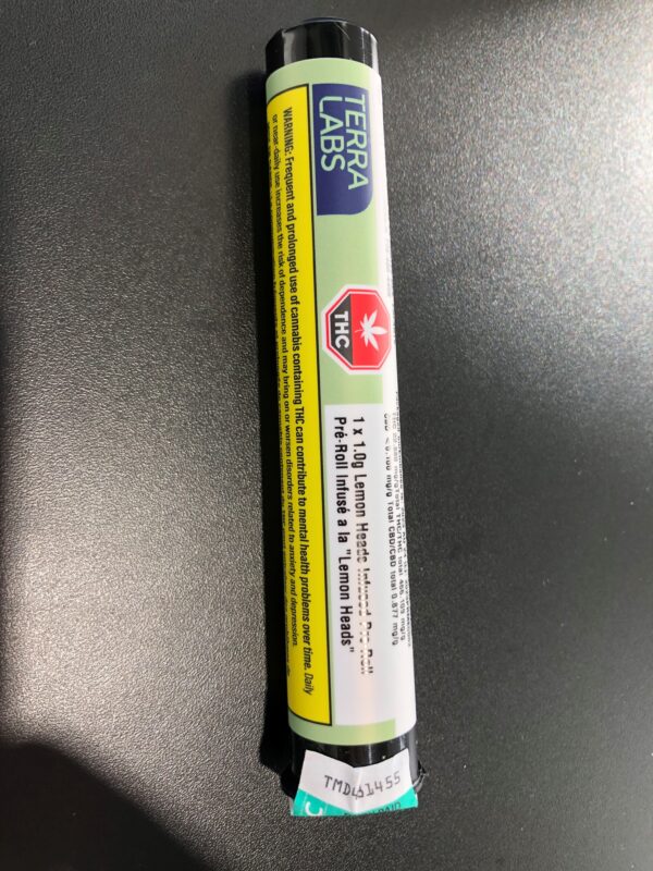 TERRA LABS - LEMON HEADS DIAMOND INFUSED PRE-ROLLS - 1 EACH