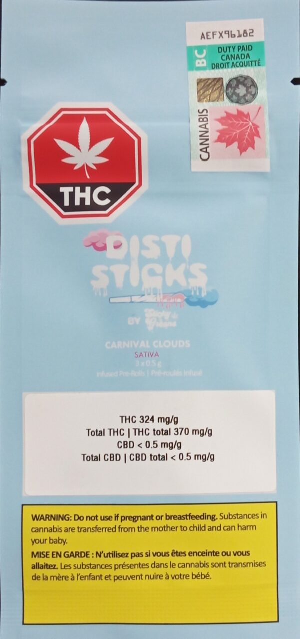 STICKY GREENS - STICKY GREENS-CARNIVAL CLOUDS INFUSED PRE-ROLLS - 1.5 GRAM