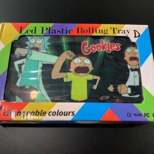 GREEN COOKIES LED ROLLING TRAY WITH LID