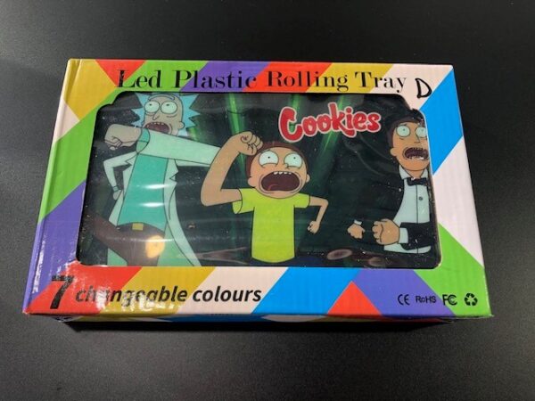 GREEN COOKIES LED ROLLING TRAY WITH LID