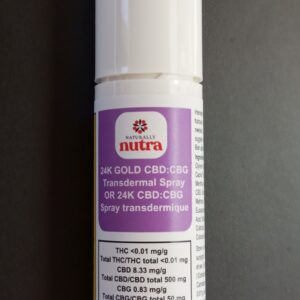 NATURALLY NUTRA - 24K GOLD CBD:CBG TRANSDERMAL SPRAY - 60 GRAM