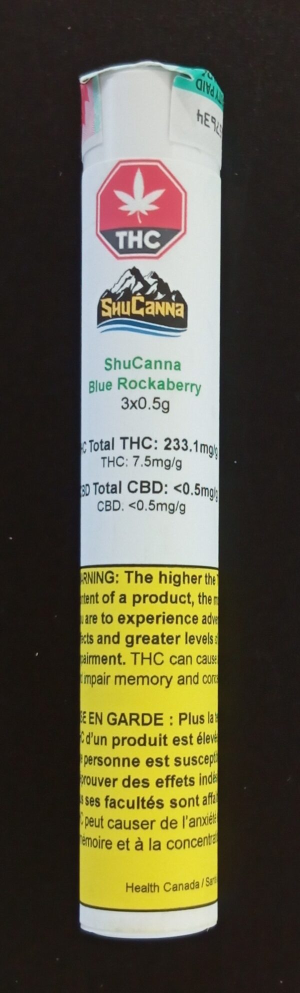 ShuCanna Blue Rockaberry Pre Roll 3 x 0.50
