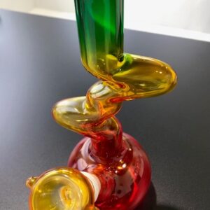 TWISTED RASTA 8" COLORED GLASS BONG