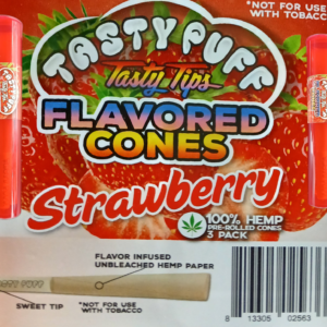 TASTY PUFFS STRAWBERRY FLAVORED CONES