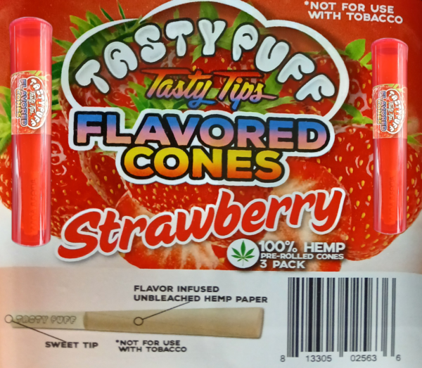 TASTY PUFFS STRAWBERRY FLAVORED CONES