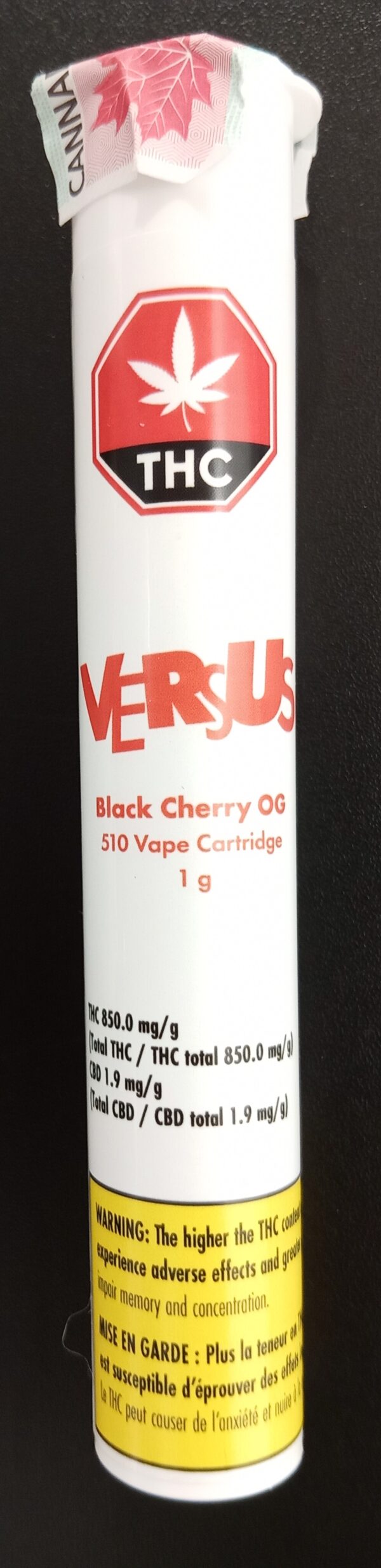 VERSUS - BLACK CHERRY OG 510 VAPE CARTRIDGE - 1 GRAM