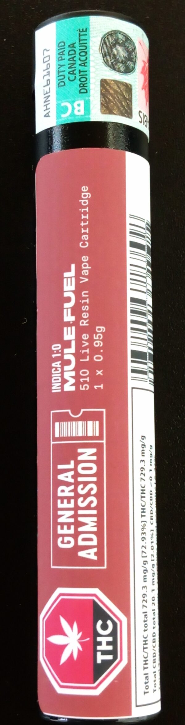 GENERAL ADMISSION - MUEL FUEL LIVE RESIN VAPE - 0.95 GRAM