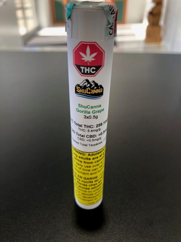 ShuCanna - Gorilla Grape Pre Roll - 3 x 0.5
