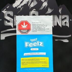 SPINACH FEELZ - THC+THCV BLUE RASPBERRY LEMONADE (FULL TILT) GUMMY - 25 GRAM