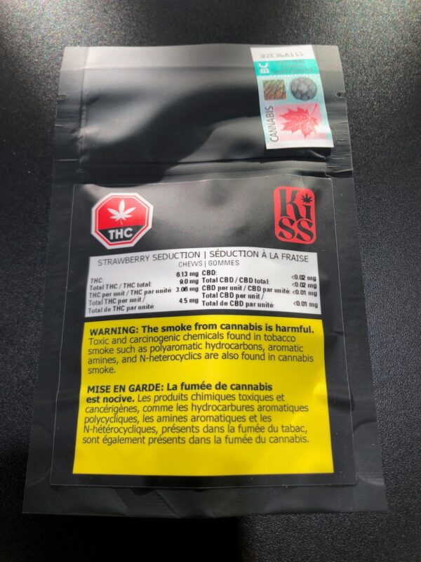 THC KISS - THC KISS STRAWBERRY SEDUCTION CHEWS - 7.6 GRAM