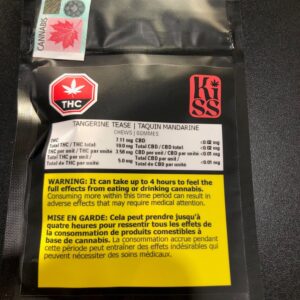 THC KISS - THC KISS TANGERINE TEASE CHEWS - 7.6 GRAM