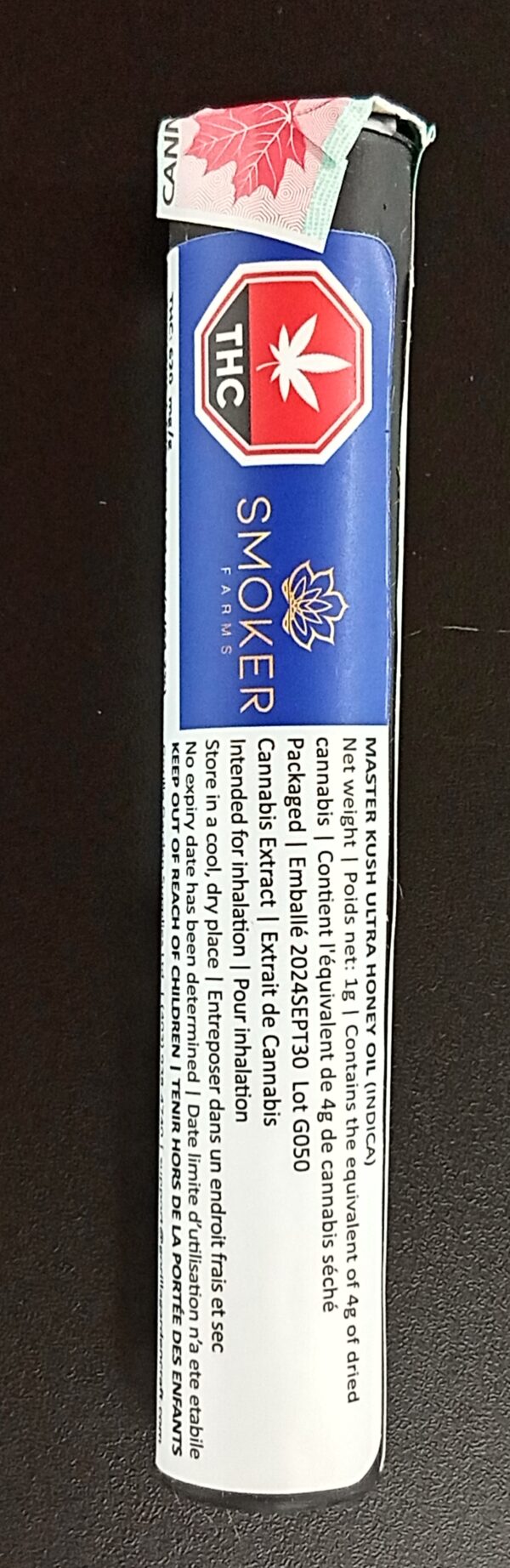SMOKER FARMS - MASTER KUSH ULTRA HONEY OIL CARTRIDGE - 1 GRAM