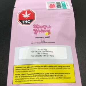 STICKY GREENS - SOUR FRUIT BURST CARTRIDGE - 1 GRAM