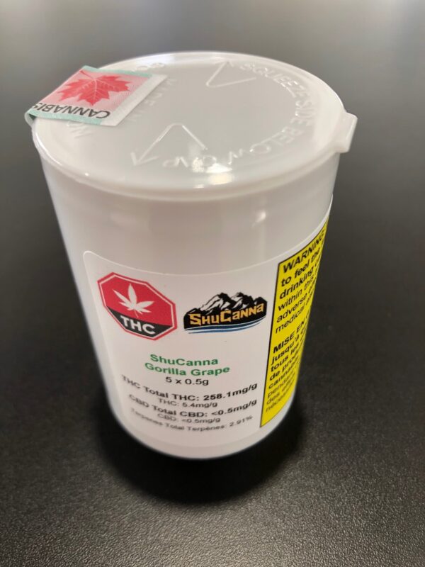 ShuCanna Gorilla Grape Pre Roll 5 x 0.5g