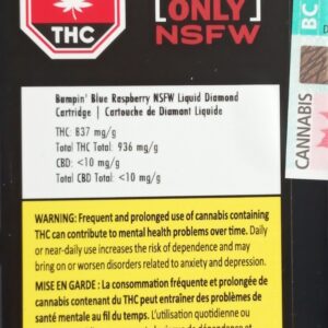 ADULTS ONLY - BUMPIN' BLUE RASPBERRY NSFW LIQUID DIAMOND CART - 1 GRAM