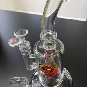 GANJAVIBES 8.5" STRAWBERRY PERC PIPE AND DAB RIG W/QUARTZ BANGER