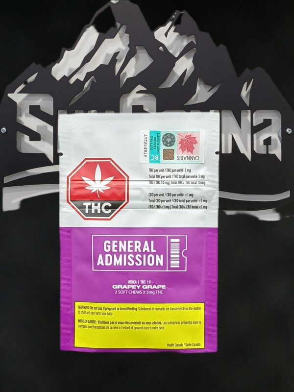GENERAL ADMISSION - GRAPEY GRAPE THC SOFT CHEWS - 16 GRAM