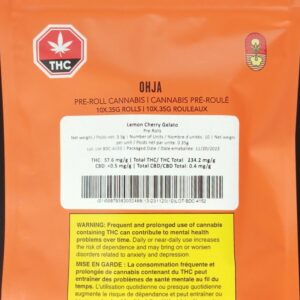 OHJA - LEMON CHERRY GELATO PRE-ROLLS - 3.5 GRAM