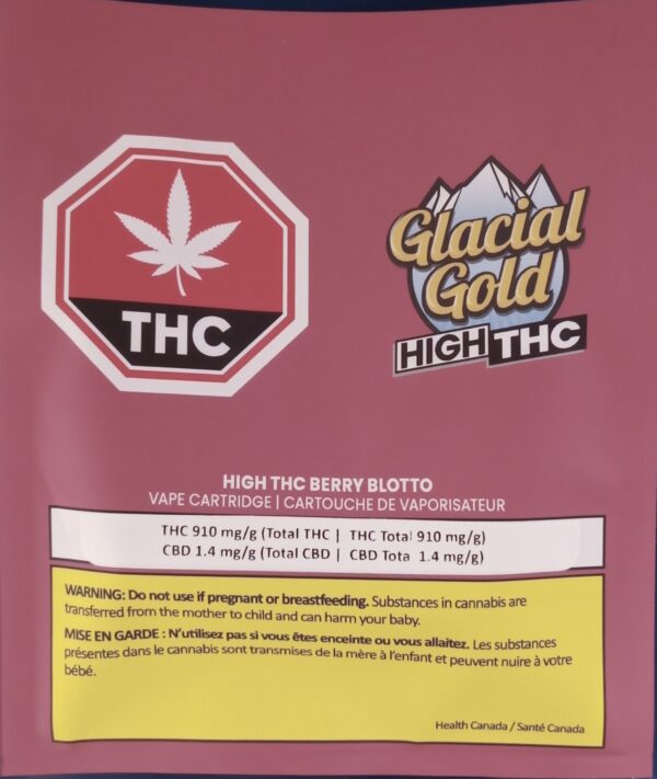 GLACIAL GOLD - HIGH THC BERRY BLOTTO VAPE - 1 GRAM