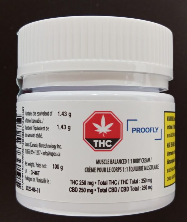 PROOFLY - MUSCLE BALANCED 1:1 BODY CREAM - 100 GRAM