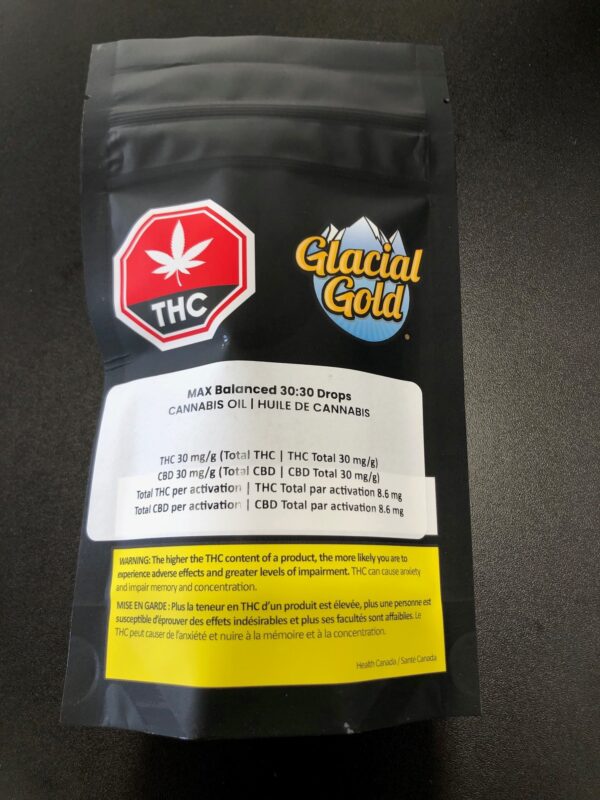 GLACIAL GOLD - MAX BALANCED 30:30 DROPS - 33.3 GRAM