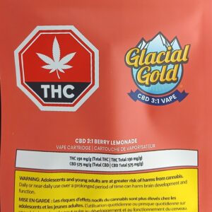 GLACIAL GOLD - CBD 3:1 BERRY LEMONADE VAPE - 1 GRAM