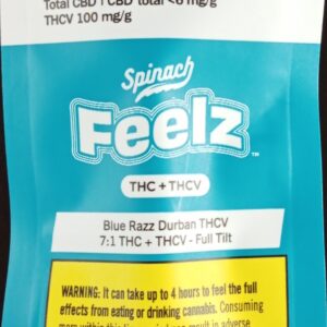 SPINACH FEELZ - BLUE RAZZ DURBAN THCV (FULL TILT) 1G VAPE - 1 GRAM