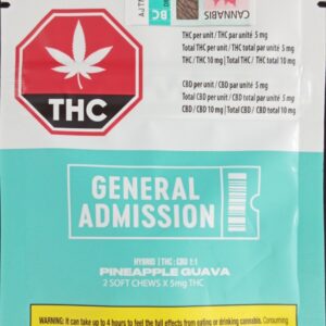 GENERAL ADMISSION - PINEAPPLE GUAVA THC & CBD GUMMY (1:1) - 16 GRAM