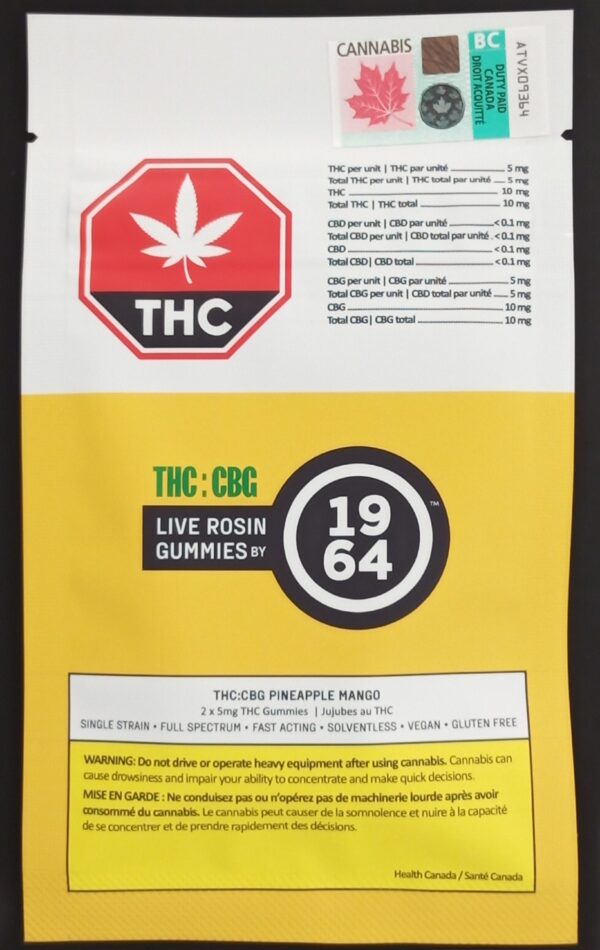1964 - PINEAPPLE MANGO LIVE ROSIN THC:CBG CHEWS - 8.4 GRAM