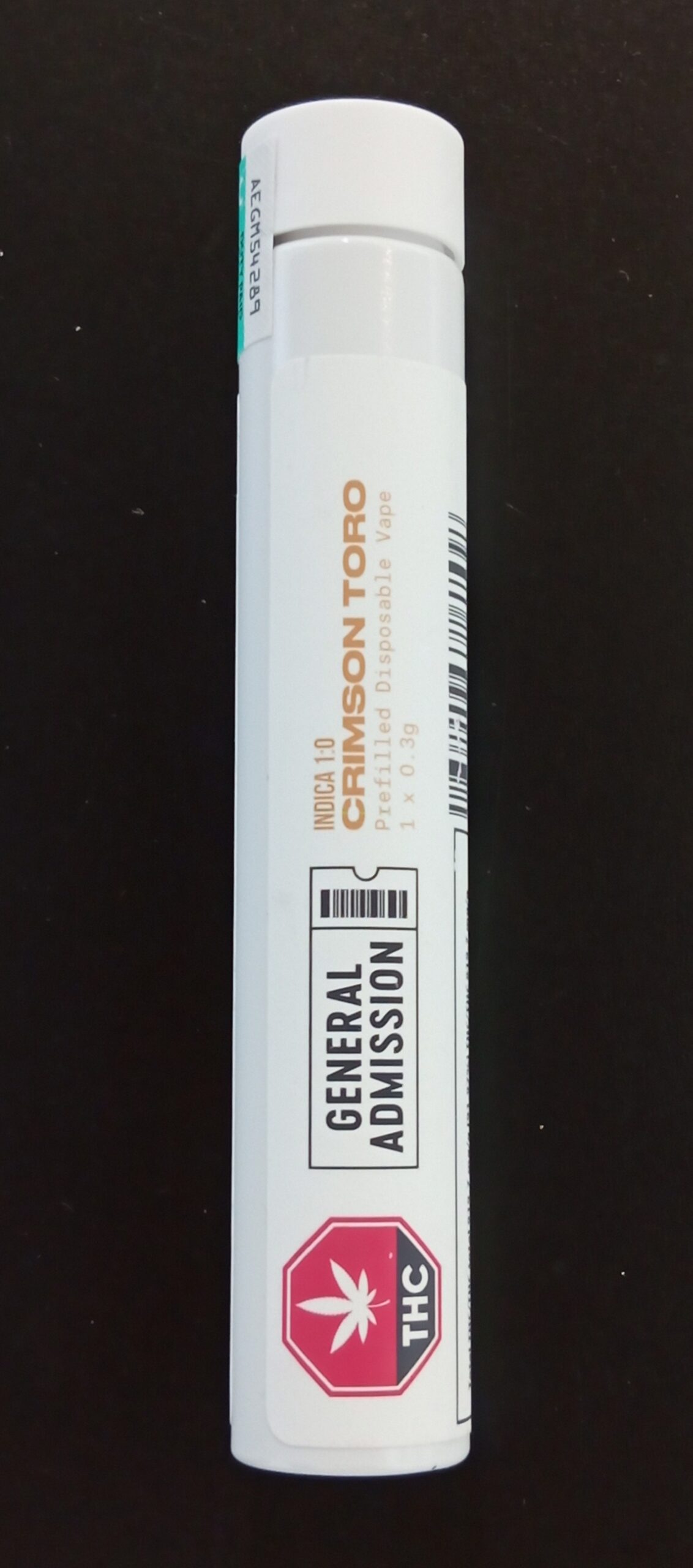 GENERAL ADMISSION - CRIMSON TORO DISPOSABLE VAPE PEN - 0.3 GRAM