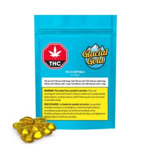 GLACIAL GOLD - THC 10 SOFTGELS - 100 GRAM