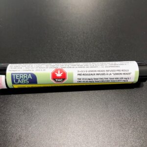 TERRA LABS - LEMON HEADS DIAMOND INFUSED PRE-ROLLS - 1.5 EACH